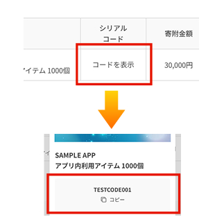 シリアルコードの使用方法2